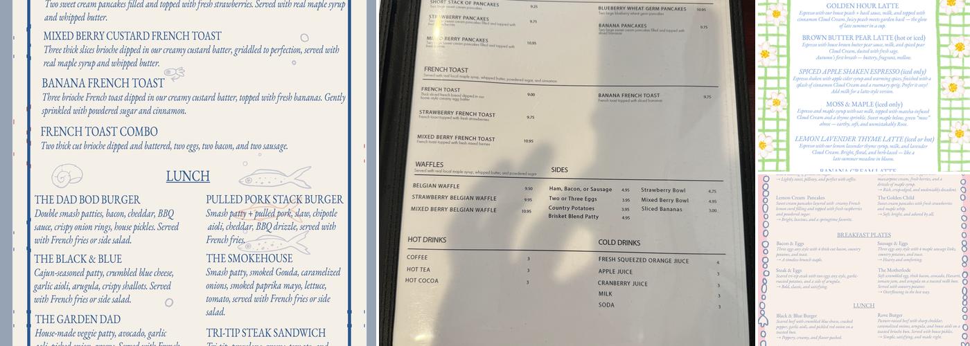 Rove Café & Kitchen Menu