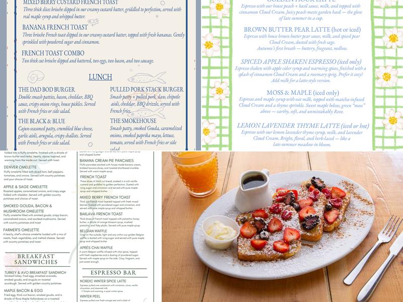 Rove Café & Kitchen Menu