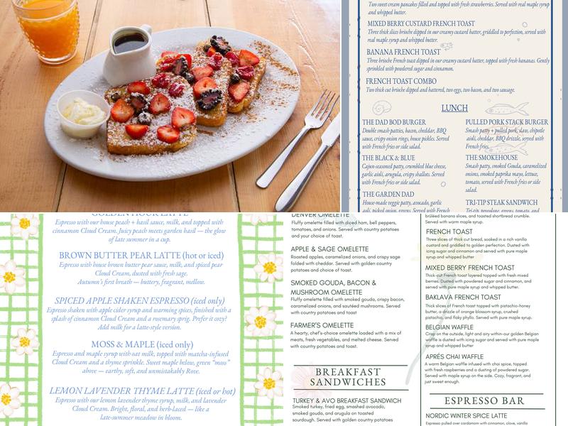 Rove Café & Kitchen Menu