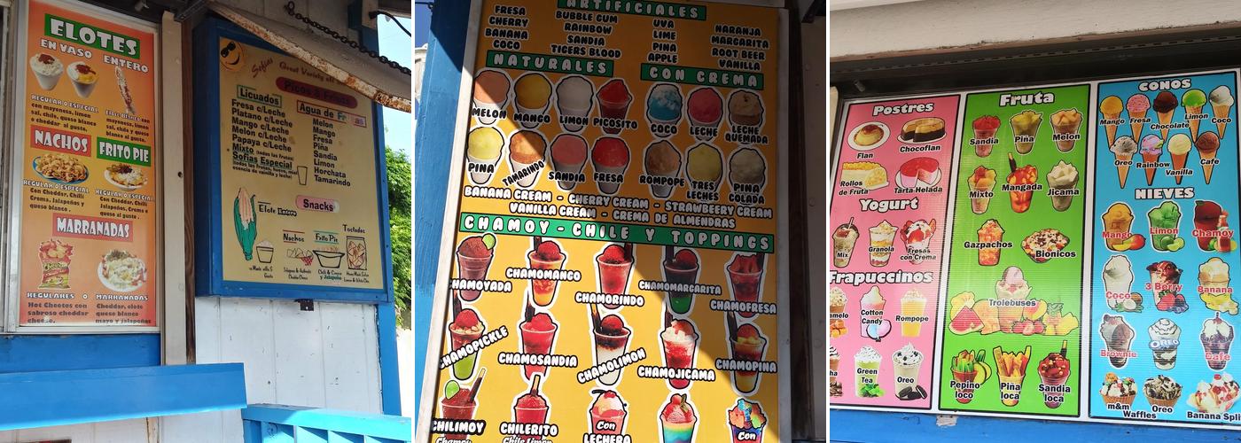 Picos and Fruits Menu