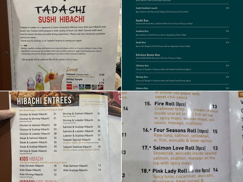 Tadashi Menu
