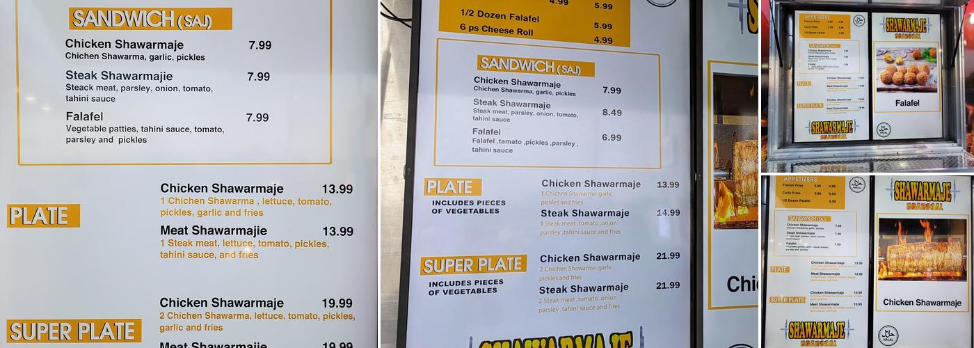 Shawarmaje Menu