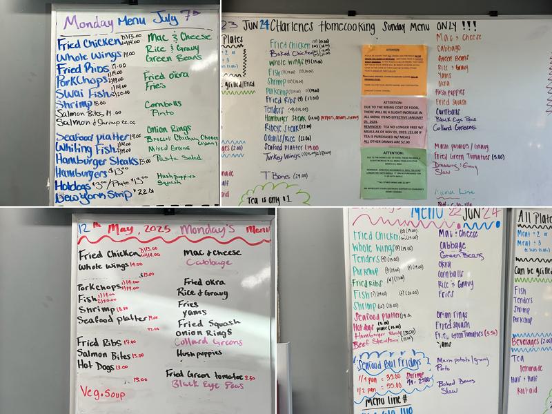 Charelene's Home Cooking Menu