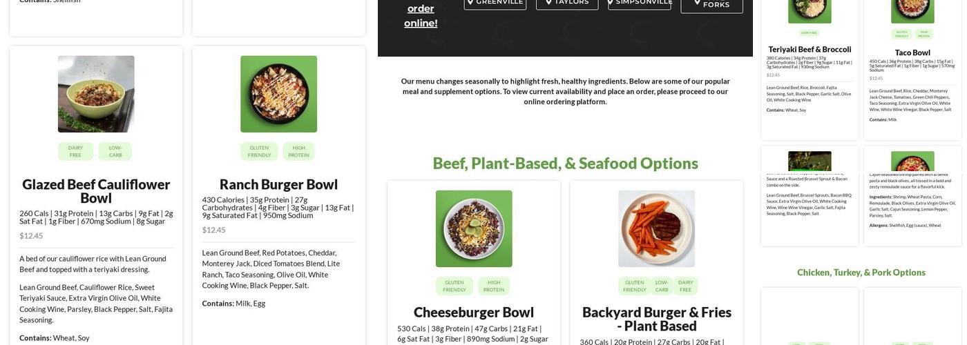 Lean Kitchen Co - Five Forks Menu