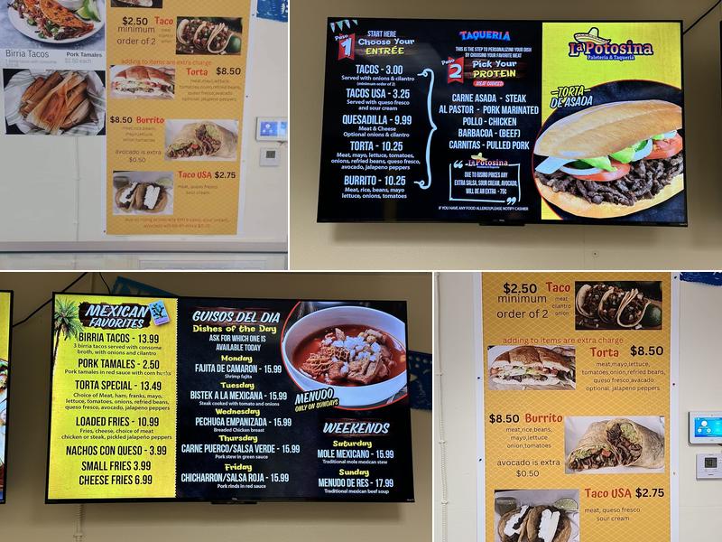 La Potosina Menu