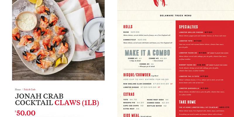 Cousins Maine Lobster - Food Truck Menu