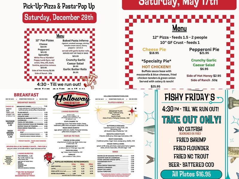 Holloway Corner Kitchen Menu