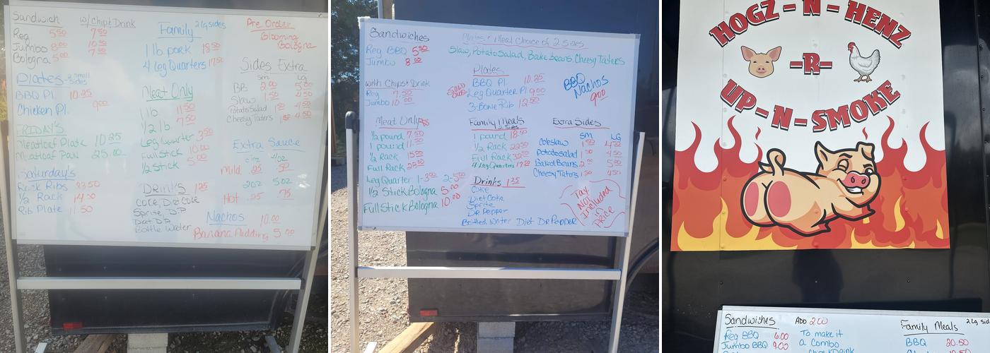 Hogz N Henz R Up N Smoke Menu