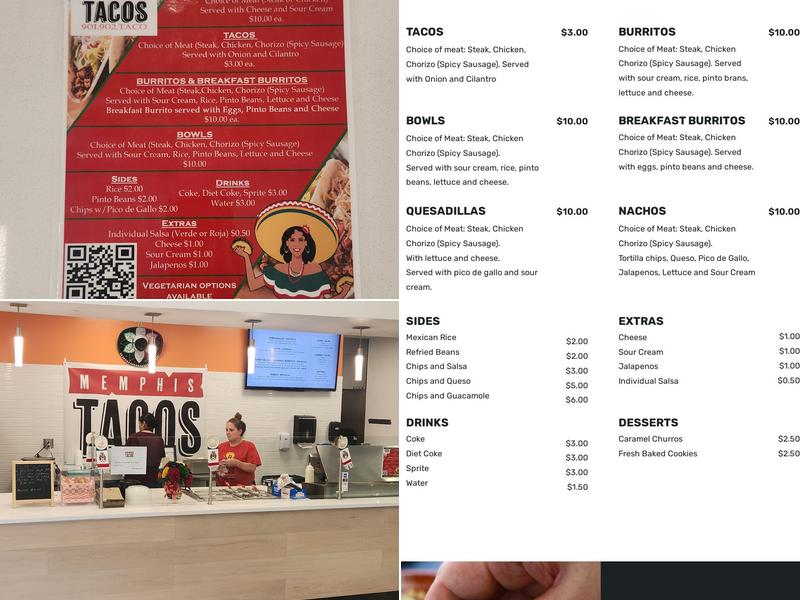 Memphis Tacos Menu