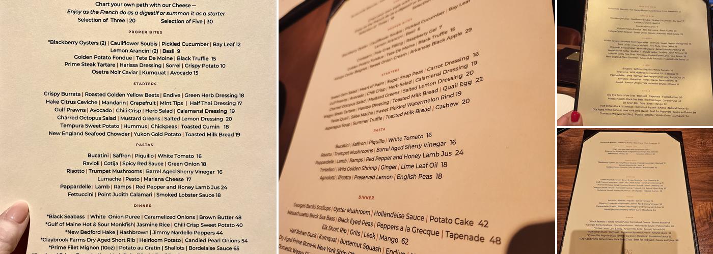 Amelia Gene’s Menu