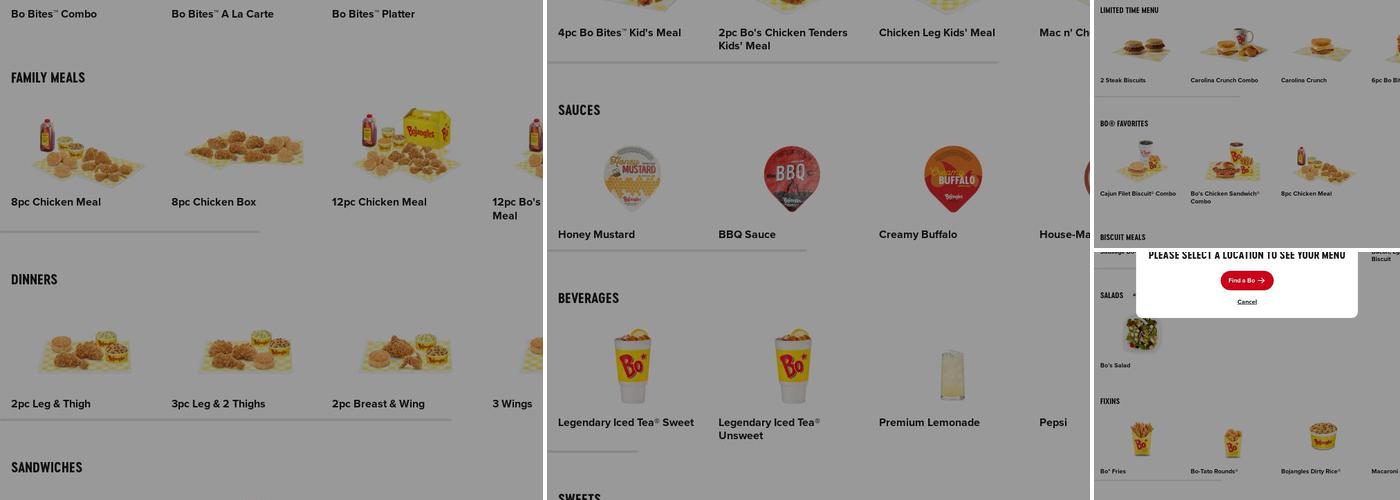 Bojangles Menu