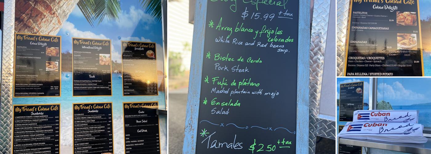 My Friends Cuban Cafe Menu