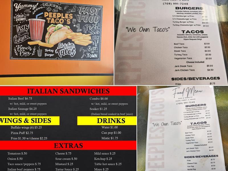 Peeples Taco's Menu