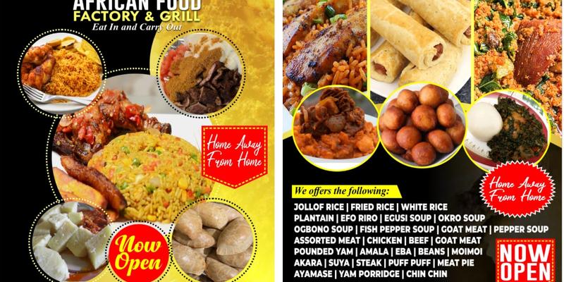 HOMEWOOD AFRICAN FOOD FACTORY & GRILL Menu