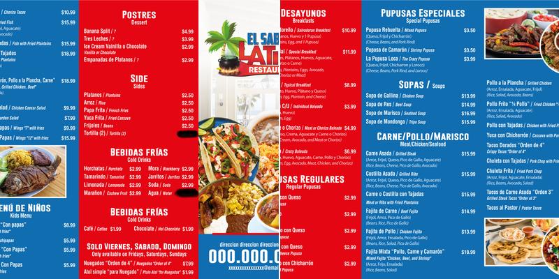El sabor Latino - Restaurant Menu