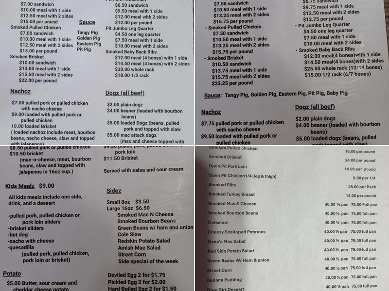 Fat Boyz BBQ and More Menu