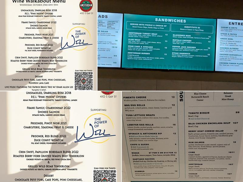Amsterdam Cafe Menu