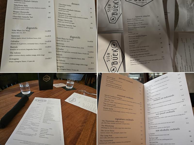 The Sign of the Buck Menu