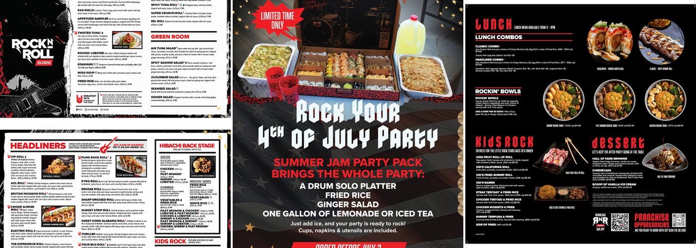 Rock N Roll Sushi Menu