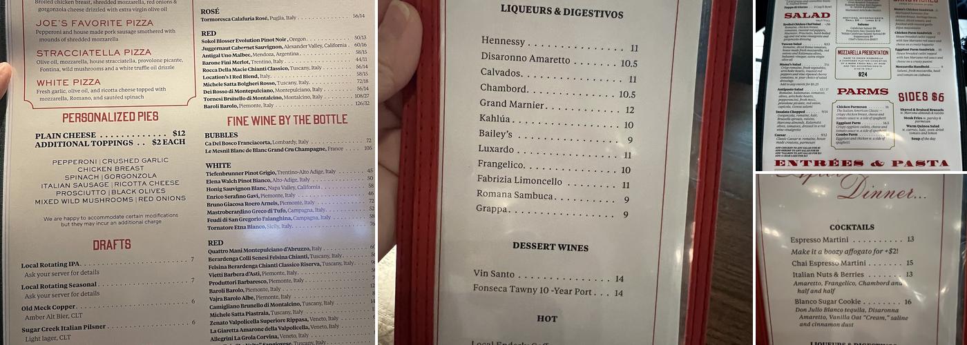 Little Mama’s Italian Menu