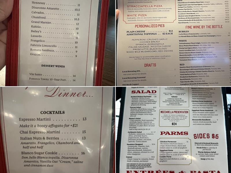Little Mama’s Italian Menu