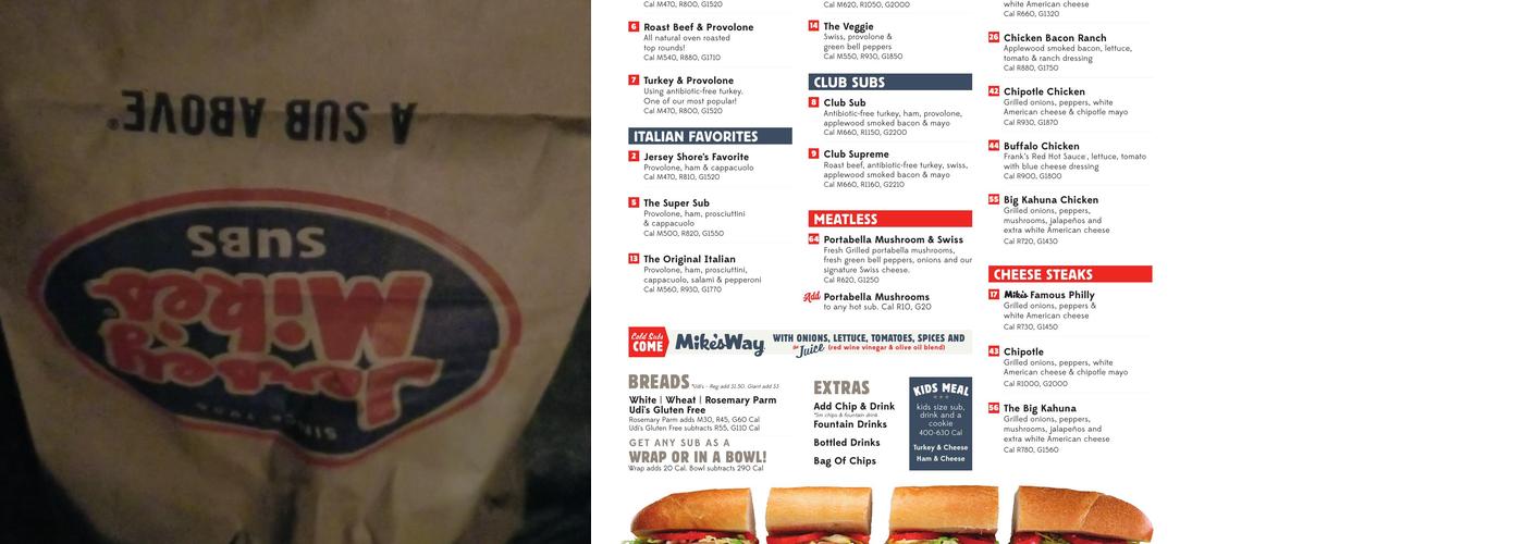 Jersey Mike's Subs Menu