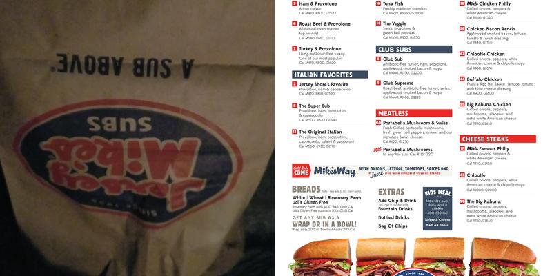 Jersey Mike's Subs Menu