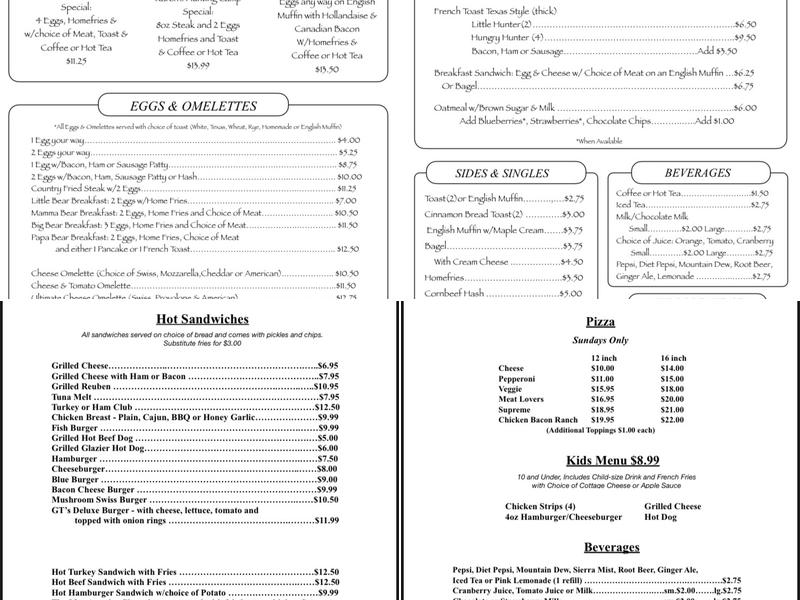 GT's at The Meadows Menu