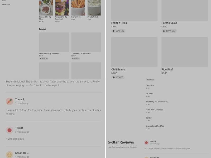 Tri-Tip House Menu