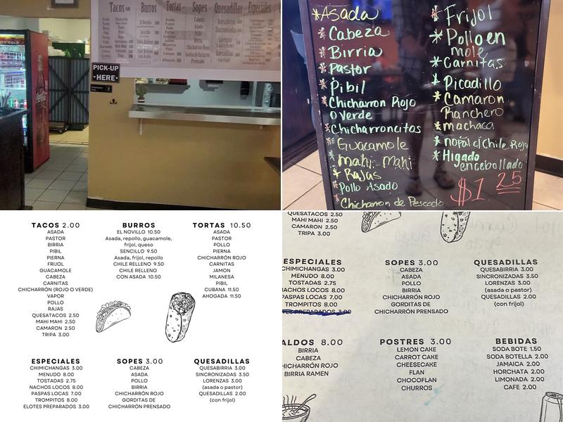 El Novillo Taqueria Menu