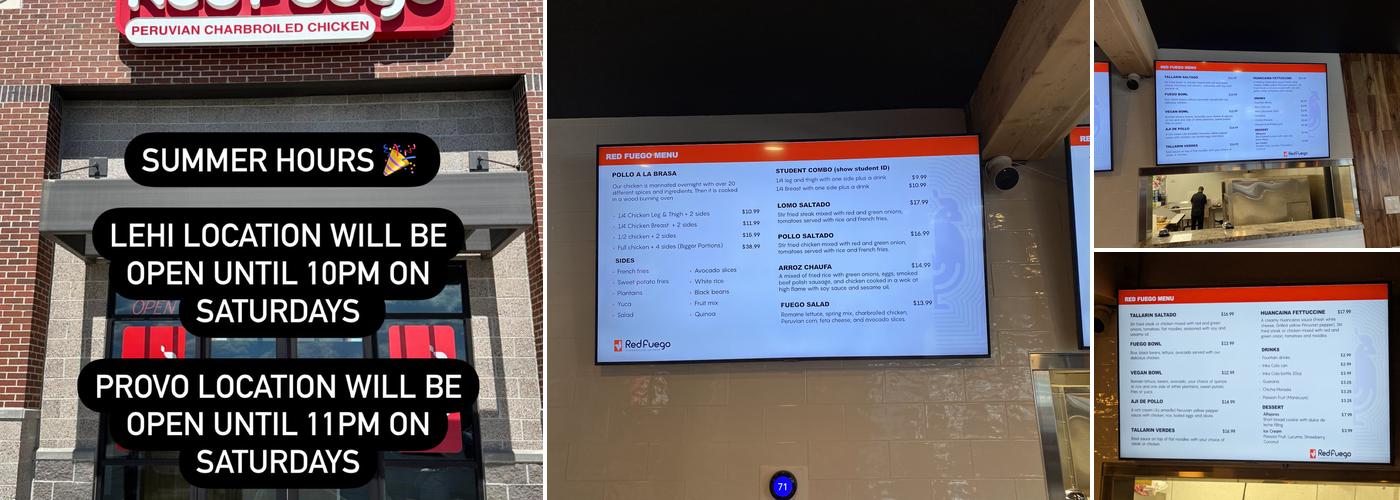 Red Fuego Menu