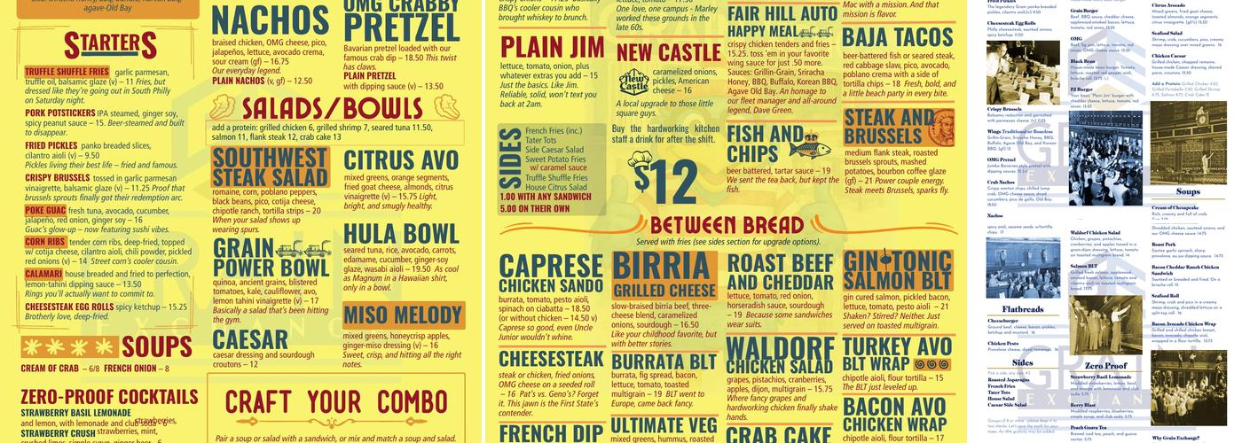 Grain Exchange Menu