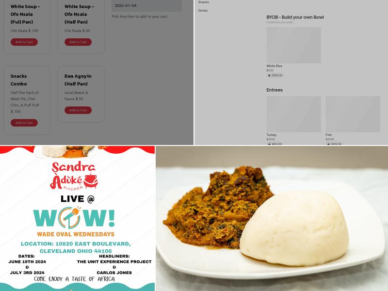 Sandra Aduke’s Kitchen Menu