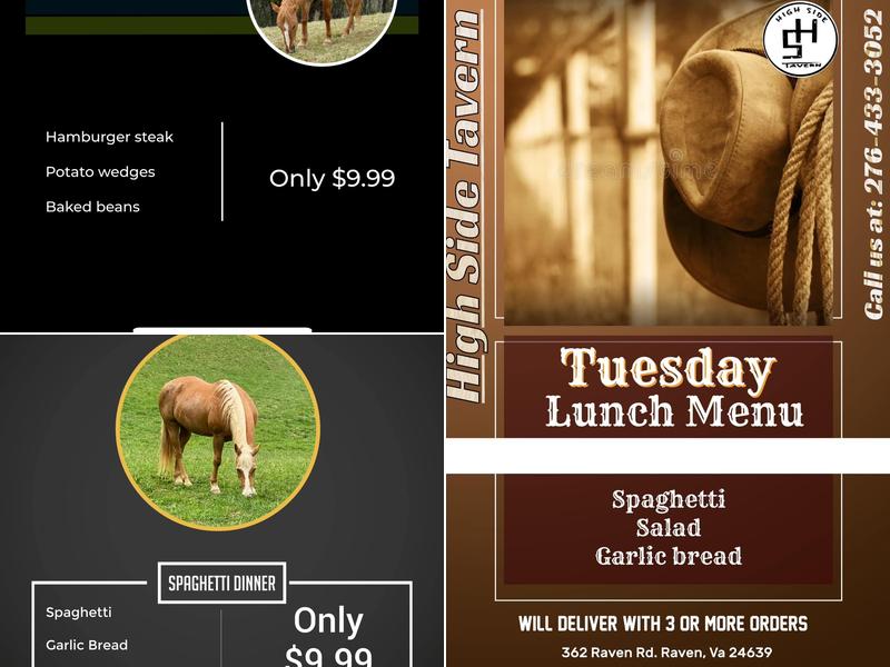 High Side Tavern Menu