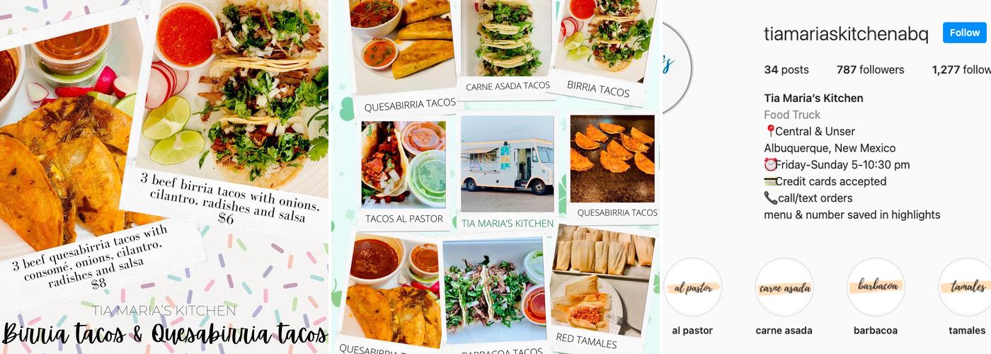 Tia Maria's Kitchen ABQ Menu