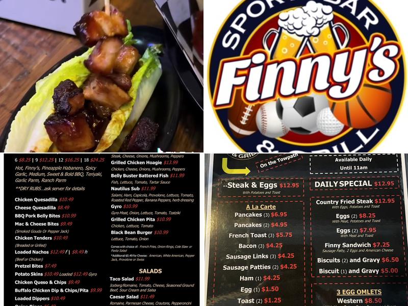 Finny's on the Towpath Menu
