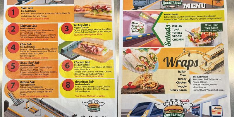 Cito's Sub Station Menu