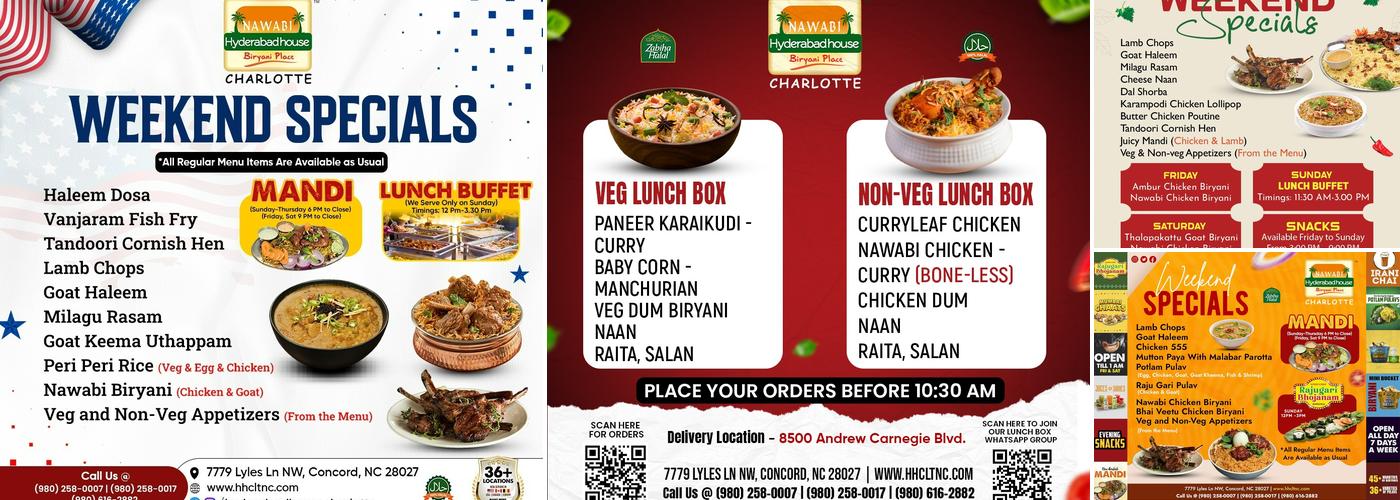 Nawabi Hyderabad House Charlotte Menu