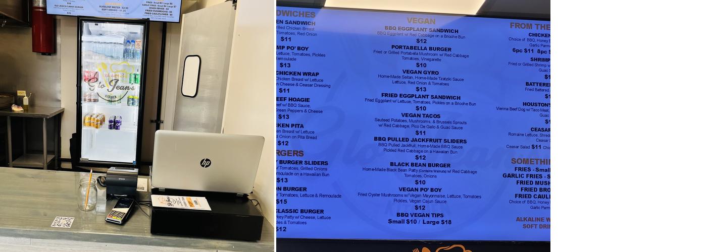 Glo Jean's Kitchen Menu