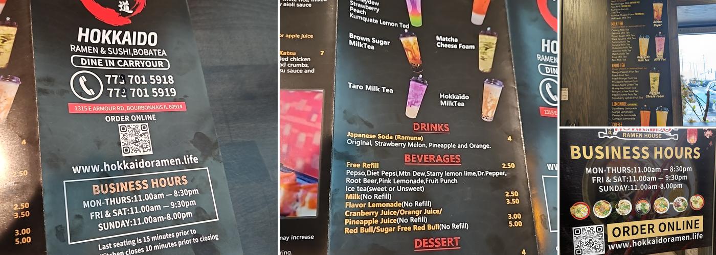 Hokkaido Ramen Menu