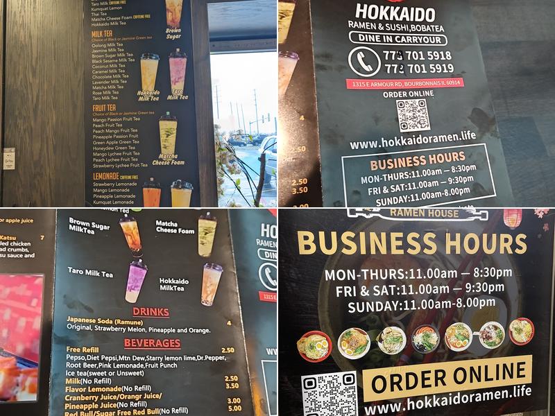 Hokkaido Ramen Menu
