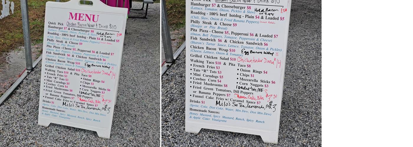 Chubby Chicks Menu