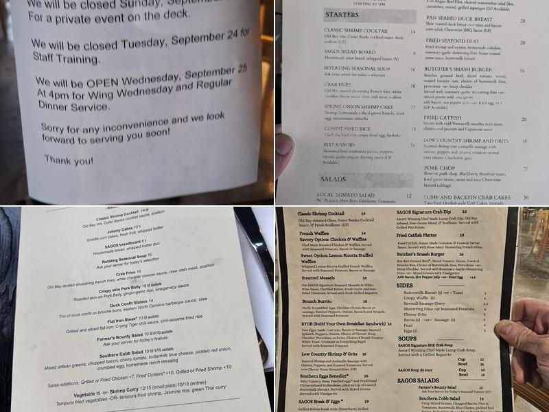 Sagos on the river Menu