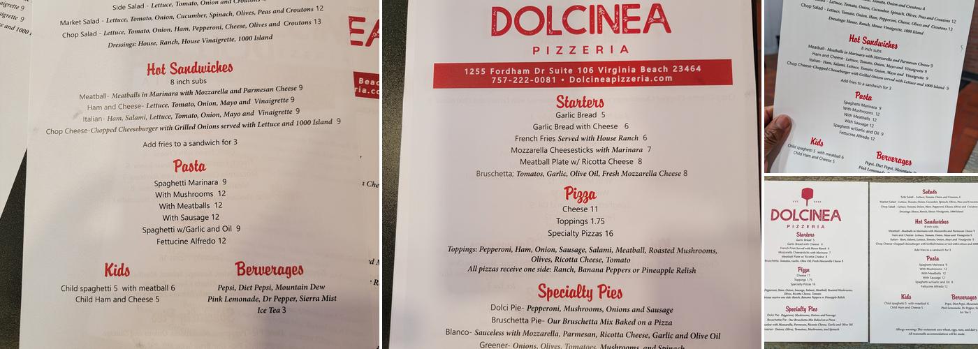 Dolcinea Menu