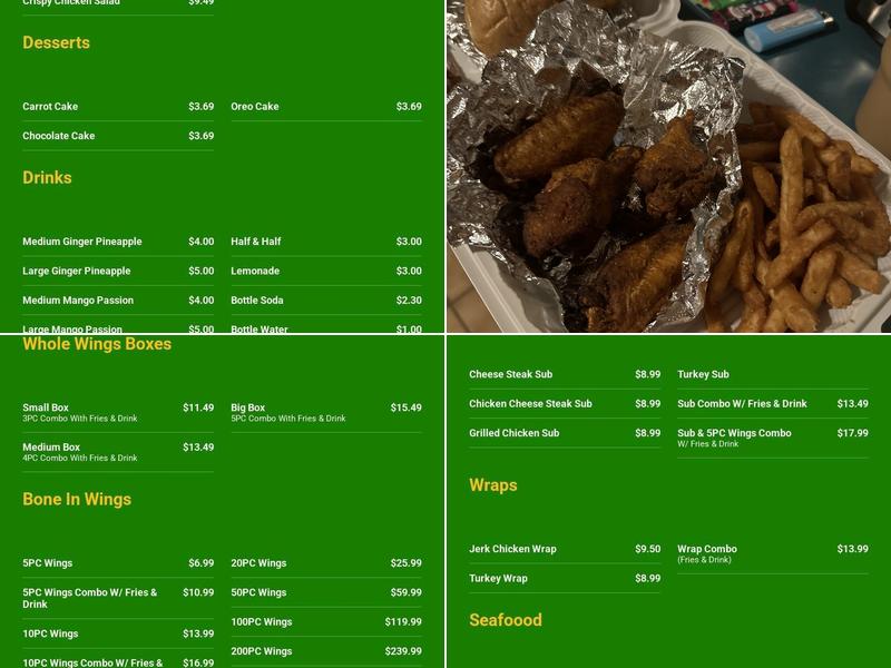 Wing Paradise Menu