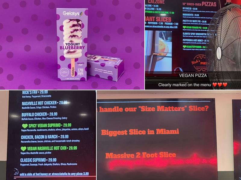 Nick's Pizza South Beach Menu