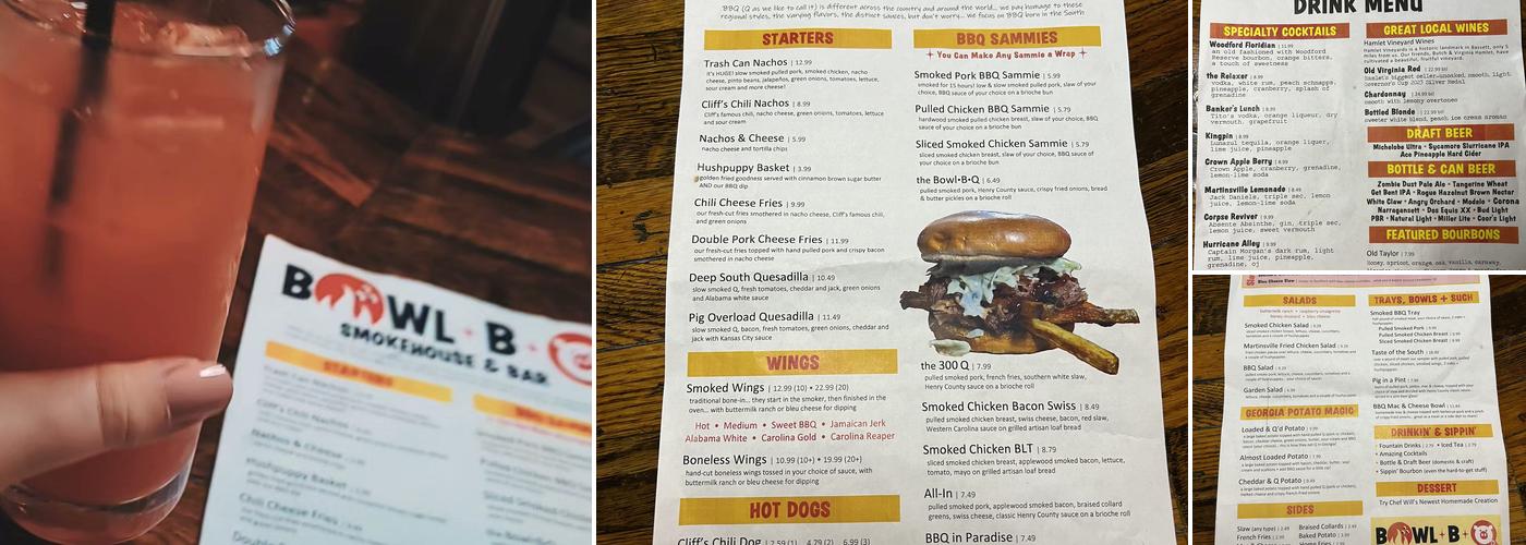 Bowl-B-Q Smokehouse & Bar Menu