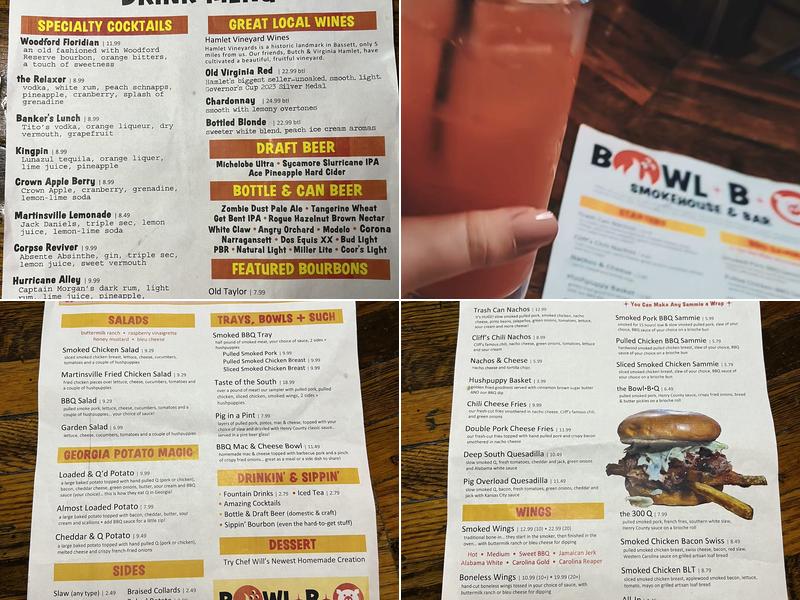 Bowl-B-Q Smokehouse & Bar Menu