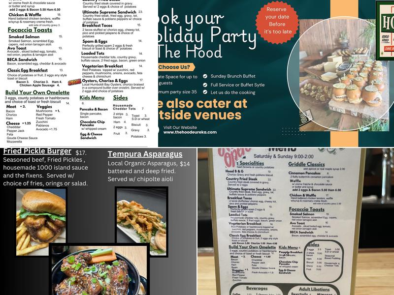 The Hood Eureka Menu