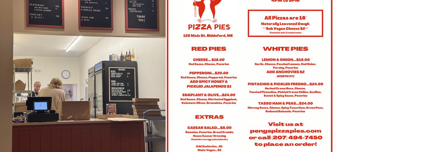 Peng's Pizza Pies Menu